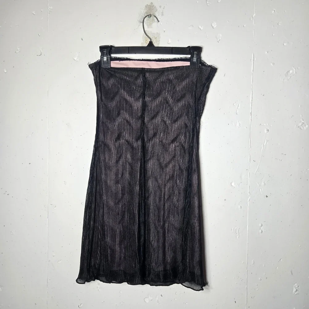 Black Crinkle Strapless Dress XS Whimsigoth Witchy Y2K Mermaid Fairy Grunge Goth